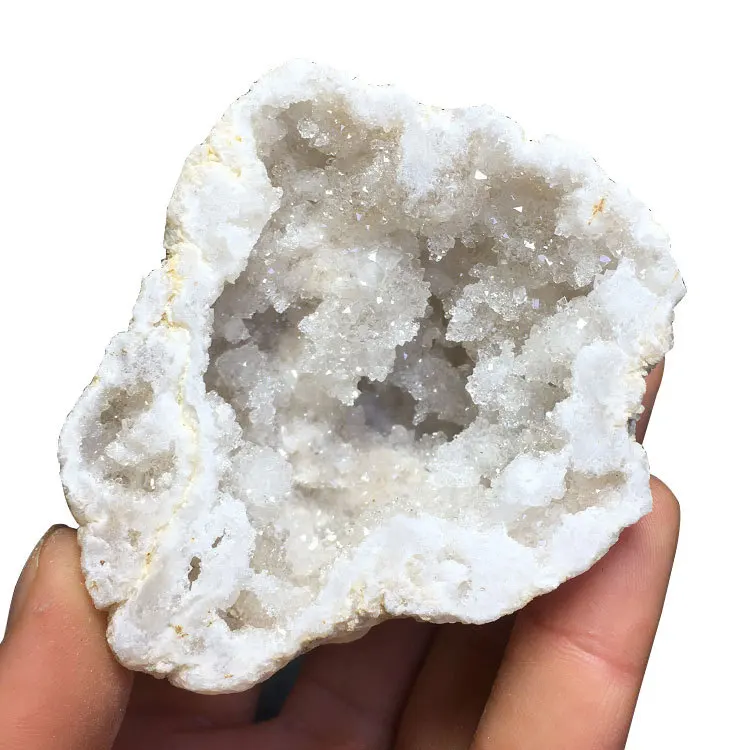 

natural White agate geode crystal cluster Cornucopia feng shui Decorative stone gemstones