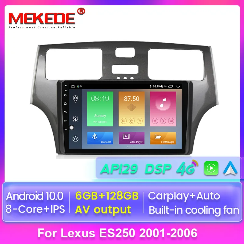 

Автомобильный мультимедийный плеер, 6 + 128 ГБ, 4G Lte, IPS экран 9 дюймов, Android 10,0, для Lexus ES250, ES300, ES330, 2001-2006, автомагнитола, DVD, GPS-навигация, BT