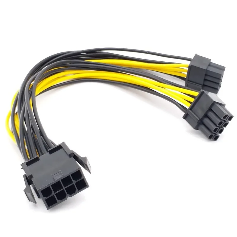 

8PIN 1 in 2 CPU Cable 8pin to 2x8pin pcie Dual 8Pin PCIe 8pin-2x(6+2pin) Graphics Video Card Power Cable Extension Cable