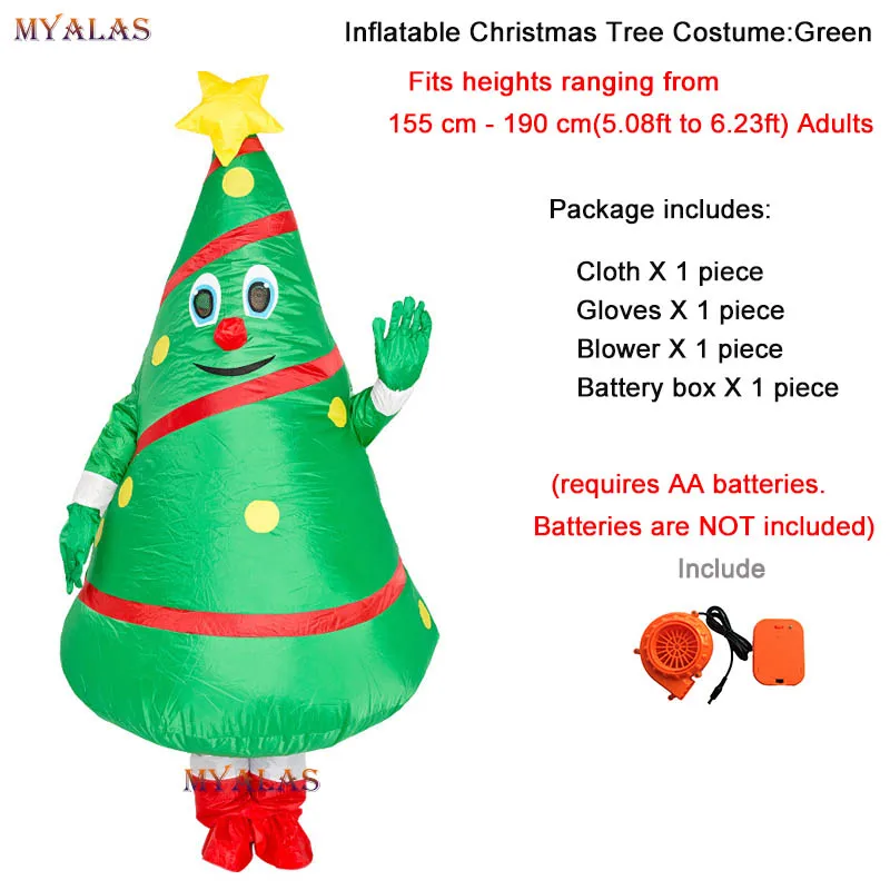 Рождественская ходячая елка надувной костюм Санта-Клаус Надувное платье