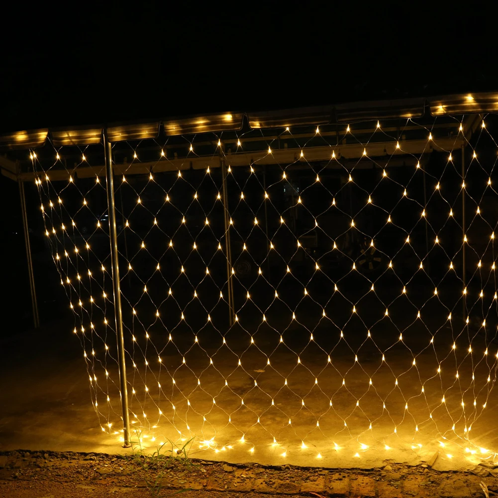 

3x2m Outdoor Garden LED Mesh Net Fairy Light String Christmas Holiday Wedding Holiday Party Window Curtain Garland Light
