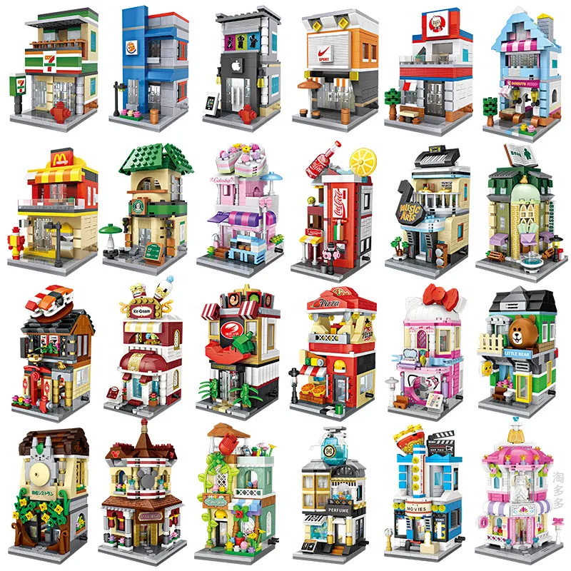 LOZ Architecture 3D Мини уличный магазин блоки обучающая игрушка Loz Кирпичи Строительные