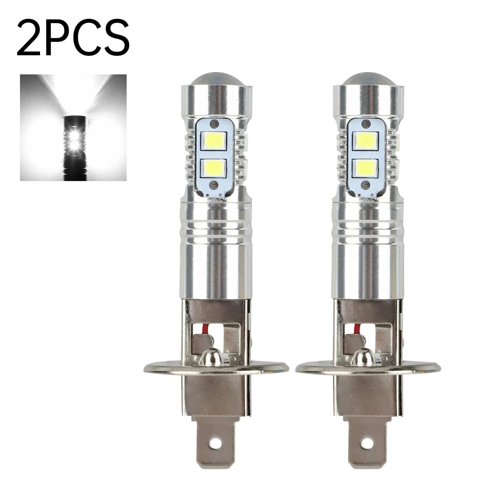 

2 Pcs H1 LED Headlight Bulbs 6000K Super Bright Car High Low Beam Motorcycle Headlights Auto Light Car Accessories