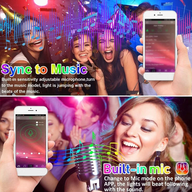 

Bluetooth LED Strip Lights 20M 5050 RGB Waterproof for Christmas