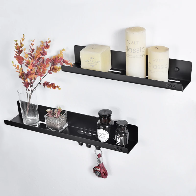 Полка для ванной черная полка из нержавеющей стали с 3 крючками настенная душа