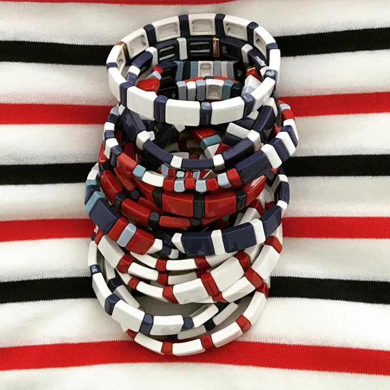 Просто чувствовать себя Мода для женщин и мужчин окрашенные эмалевый браслет