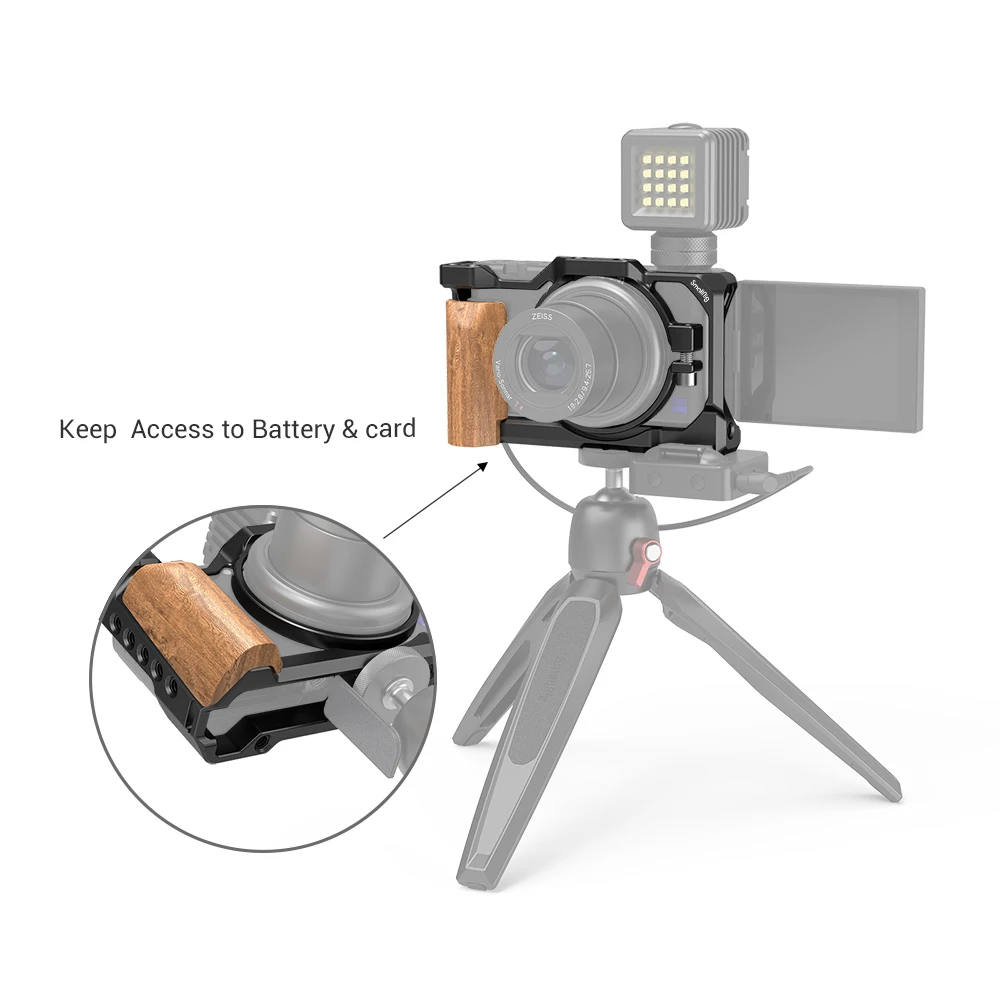 Клетка SmallRig ZV1 с деревянной рукояткой для камеры Sony zv1 клетка холодным башмаком