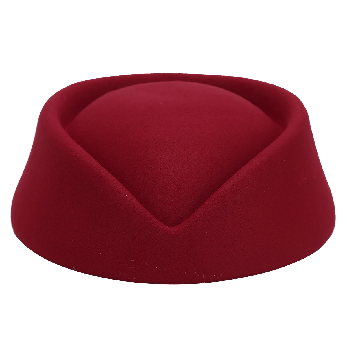 Imitation Wool Felt Stewardess Air Hostesses Pillbox Hat Millinery Teardrop Fascinator Base Cap for Cosplay Costume Accessories