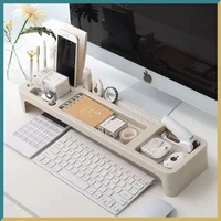 plastic office table organizer desk keyboard rack stationery storage holder computer home office desktop storage shlelf