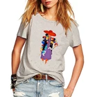 Женская футболка с коротким рукавом, круглым вырезом и принтом, 5 цветов
