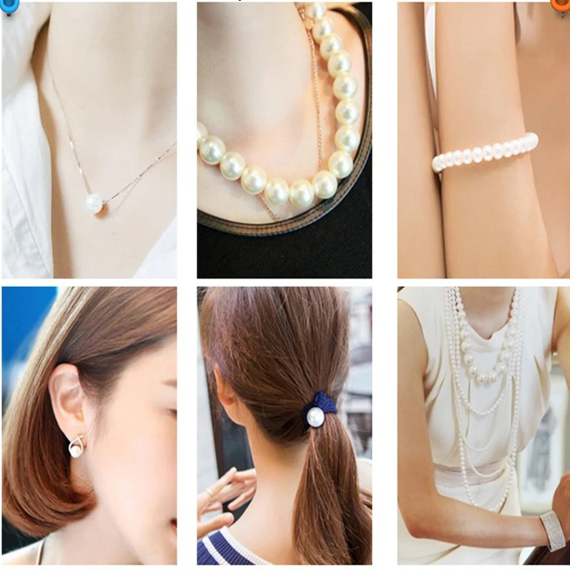 Круглые Акриловые Швейные Перламутровые Бусины 4 мм 20 АБС с прямыми отверстиями