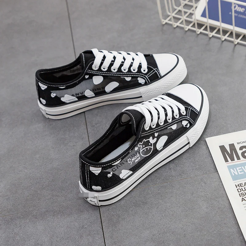 

Женские сетчатые кроссовки, дышащие холщовые, плоская подошва, повседневная простая Классическая Вулканизированная подошва, для студентов...