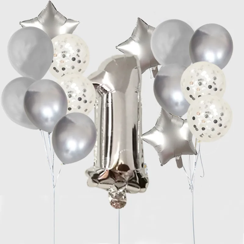 Chicinlife серебряные цифры фольгированные шары баннер для кексов искусственная