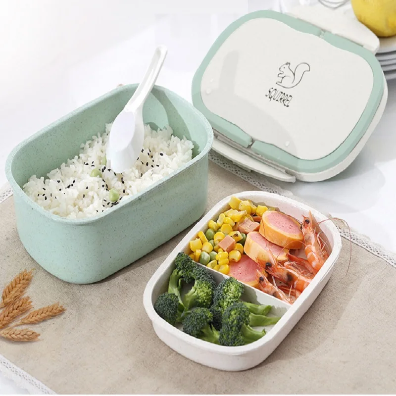 Ланч-бокс для микроволновой печи столовая посуда из пшеничной соломы бенто