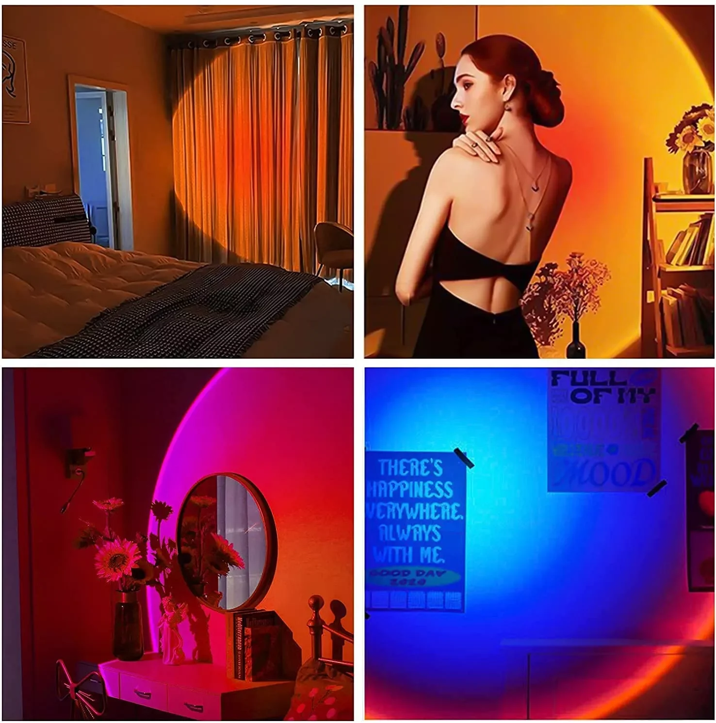 Радужная атмосфера заката roдэнни светодиодный светильник для дома спальни бара