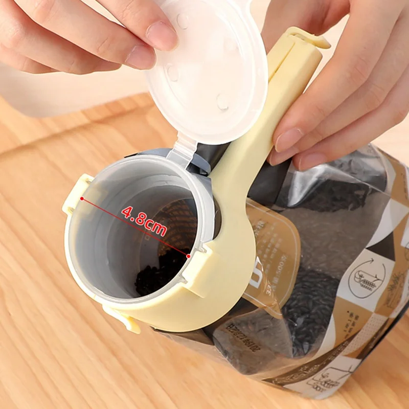 

1 pcs Plastic Bag Sealer Seal Pour Food Storage Bag Clip Food Sealing Clip Effect Clamp Kitchen Tools 48mm
