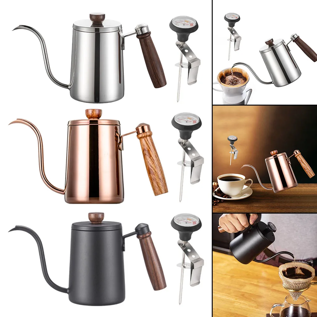

600ml Coffee Tea Pot 304 Stainless Steel Long Narrow Gooseneck Spout Kettle Pot Water Drip Kettle Pour Over Coffee Pot With lid