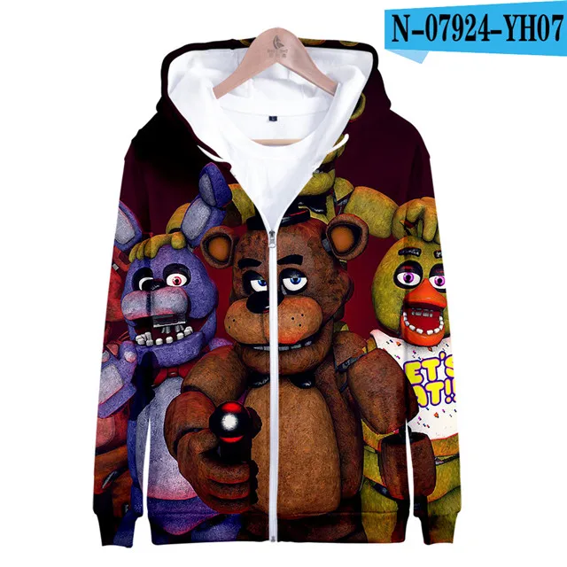 3dLL-821 Толстовки с 3D-принтом «пять ночей с Фредди»; FNAF; детская толстовка на молнии для мальчиков; осенне-зимняя куртка; пальто; одежда - Цвет: 3dLL-821