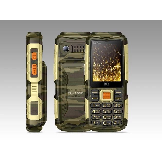 Сотовый телефон BQ BQ-2430 Tank Power Camouflage-Gold |