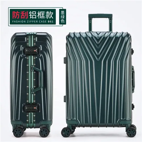 Aluminum frame KLQDZMS 2" 22" 24'2" 29 дюймов ABS+ PC чемодан на колёсиках Молния и алюминиевая рама тележка Дорожный чемодан для поездки - Цвет: Aluminum frame