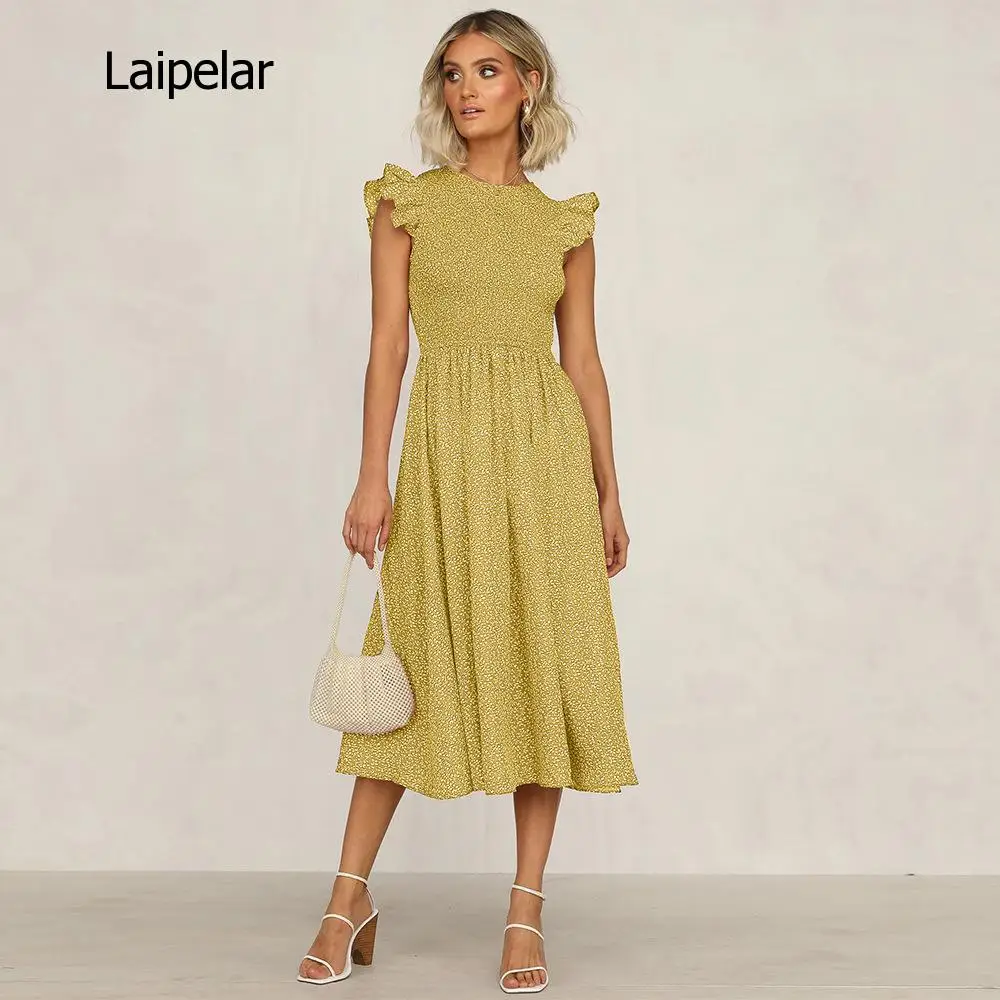 

Women Fashion Dresses Lady Summer Mid Length Print DressPlus Size Party Dress Vestidos