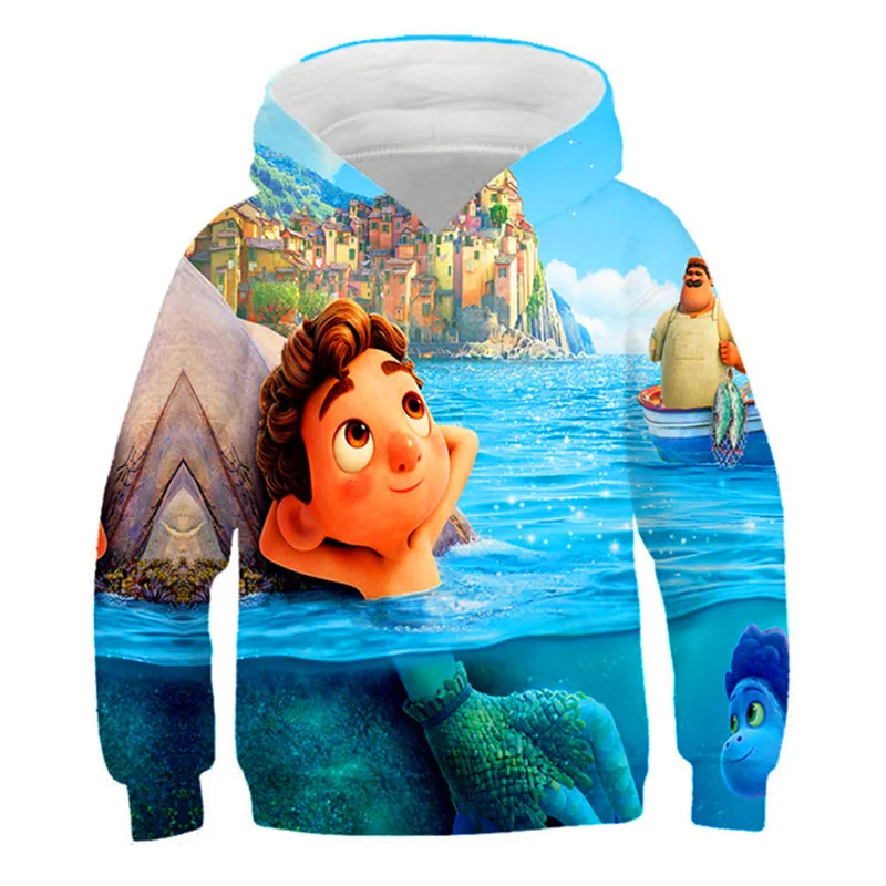 

Осенне-зимний детский свитшот для мальчиков, лука Альберто, новая одежда для маленьких мальчиков, худи для девочек с изображением морского ...