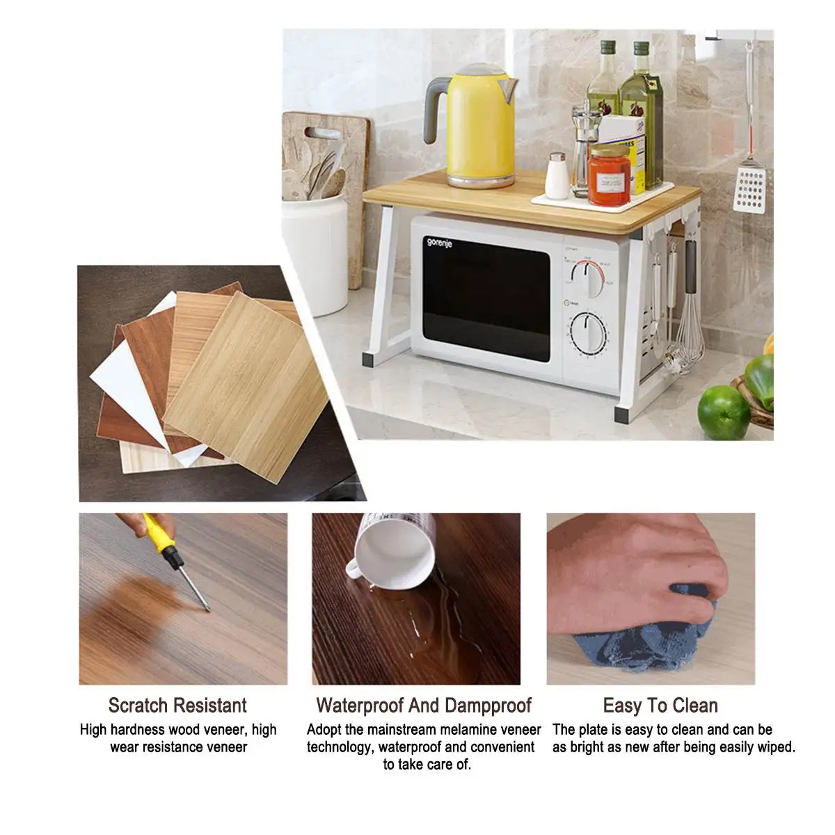 Металлическая кухонная полка для микроволновой печи подставка кухонной посуды