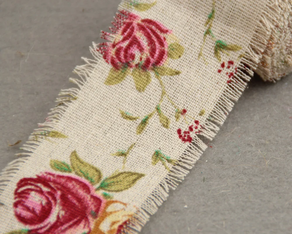 2 м/рулон щеткой Diablement рулон форта рваная кромка ткань полоса натуральный хлопок