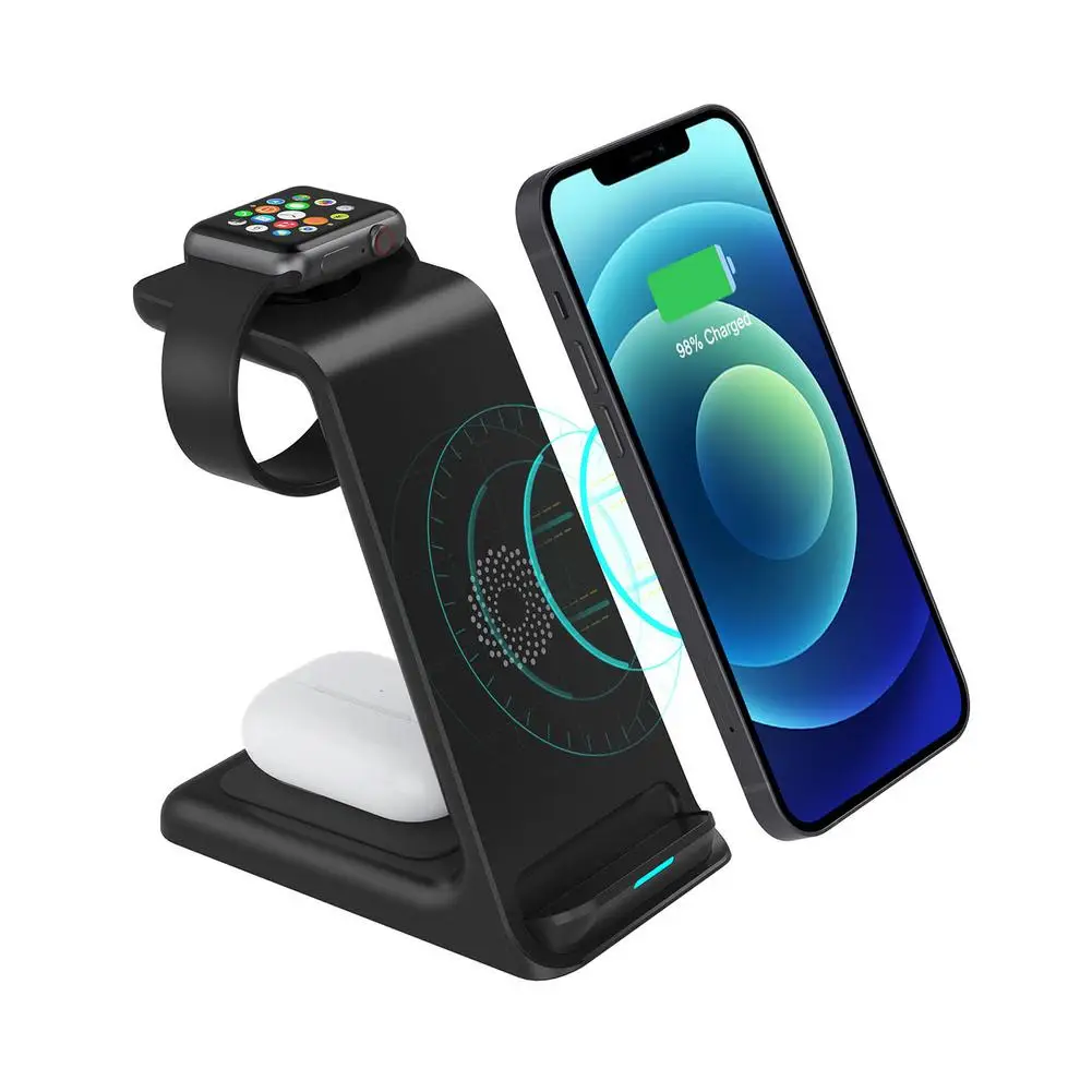 

3-In-1 Wireless Charger 15W Fast Charging Station For Charge Mobile And Headsets For IPhone 12/for 12 Pro/ For 12 Pro Max