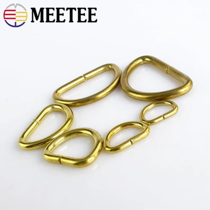 Meetee 10 шт. 38 мм латунное кольцо D пряжка медный ремень регулируемое пряжки DIY сумка