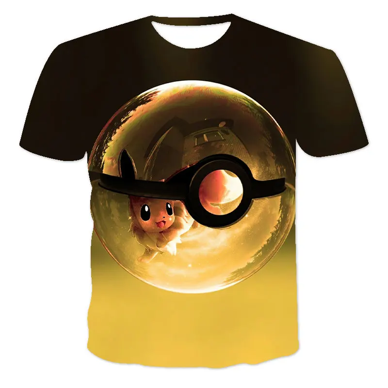 

Magic Animation2021spring And Summer New Boys And Girls 3D pattern Short-Sleeved T-Shirt O-Neck Girl Hip-Hop Anime Cartoon4T-14T