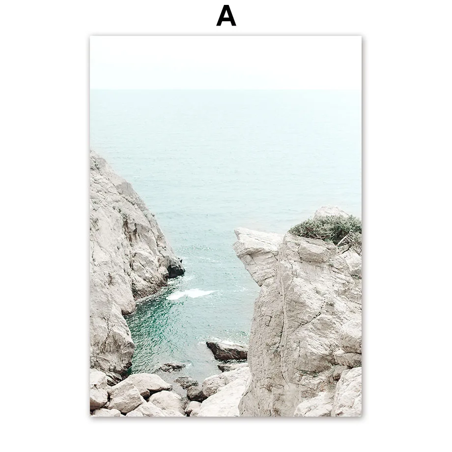 WTQ Coast Reed Sea Sailboat Beach Waves Wall Art Canvas Painting Nordic Posters Prints Room Decor Pictures Home Decoration | Дом и сад