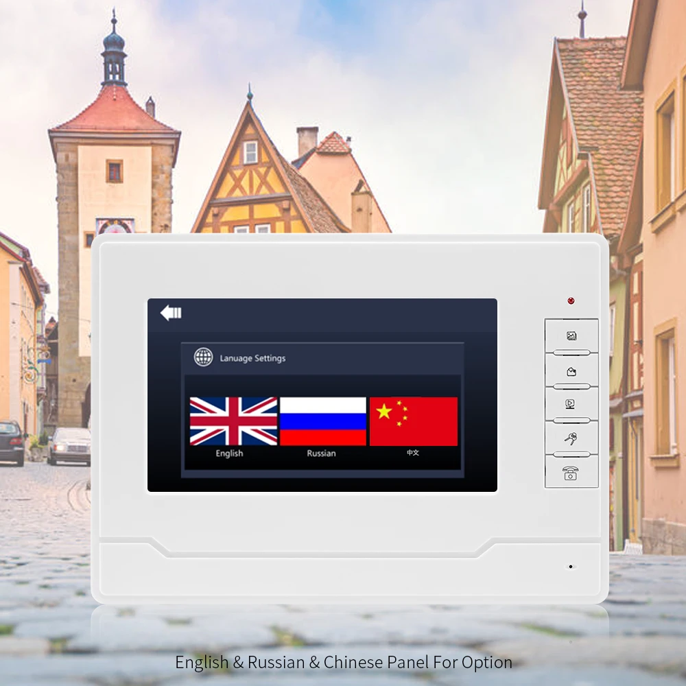 7 дюймов сенсорный экран монитор видео домофон охранных Системы многоязычная