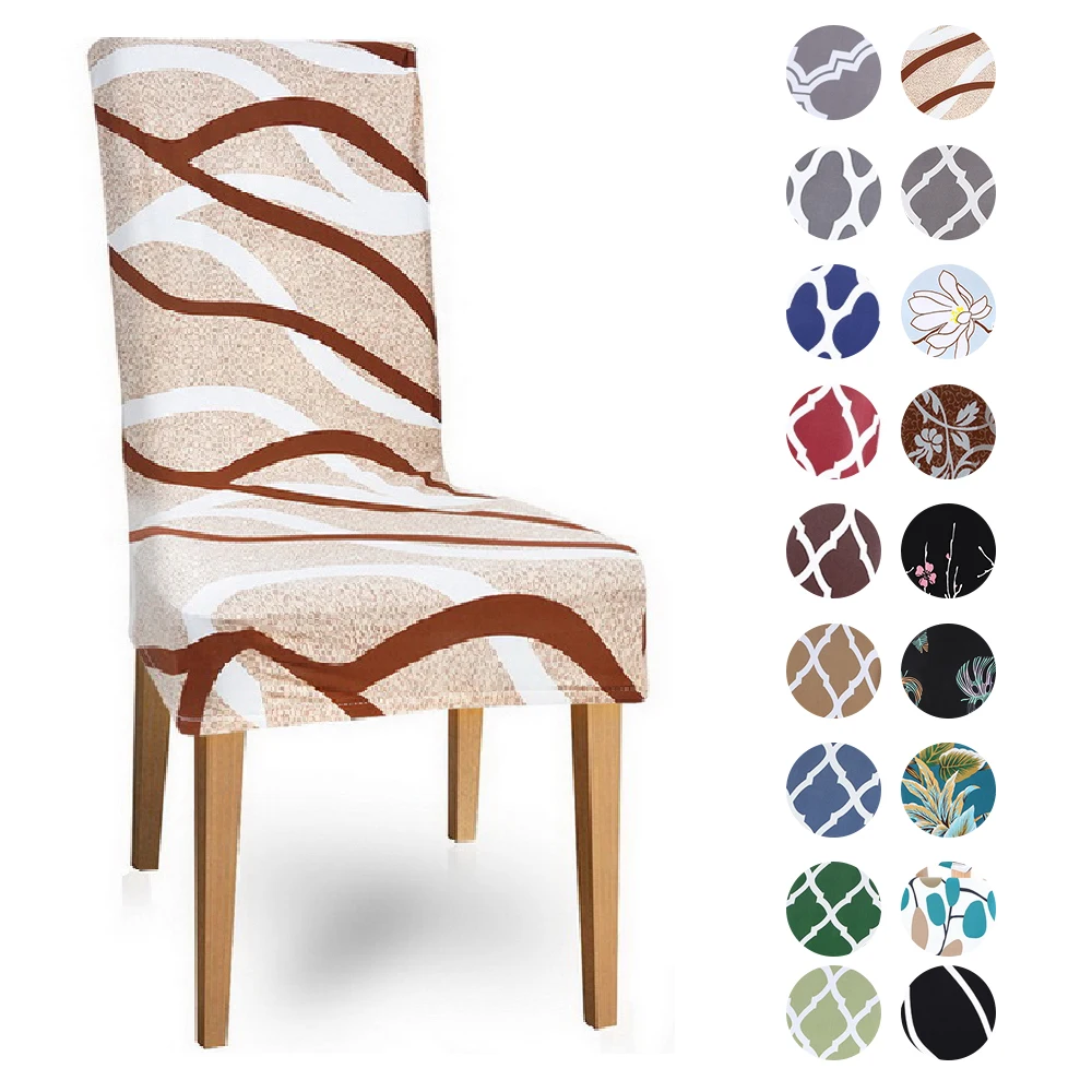 4/6 шт Мягкий геометрический спандекс чехол для стула подходит кухни столовой