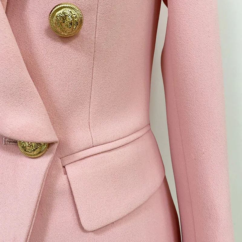 Весенне-осенние розовые блейзеры и куртки для женщин шикарный приталенный
