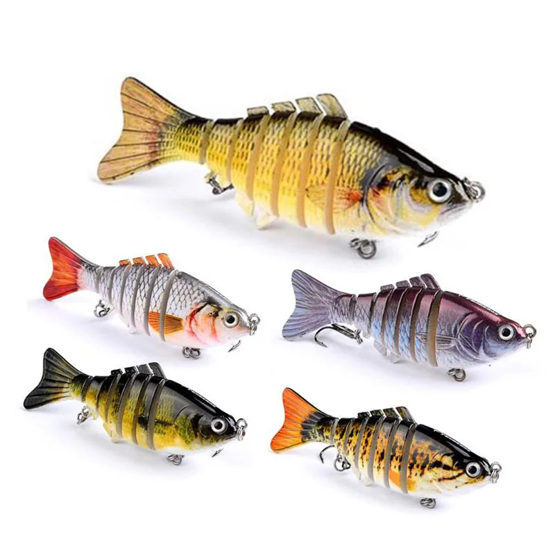 

1Pcs 10cm 15.5g Fishing Lure 7 Sections Swimbait Fishing Bait Hook Fishing Tackle Multi Jointed Artificial Bait 5 Colors