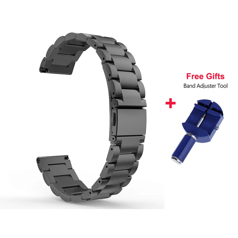 Metal Black 22 мм металлический ремешок из нержавеющей стали для Xiaomi Huami Amazfit ремешок для часов сменный металлический браслет для Amazfit Pace Stratos 2 ремешок - Цвет: Metal Black