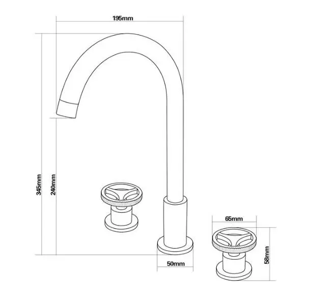Basin Faucet Brushed golden color split Double handle bathroom washbasin three-hole faucet Hot and Cold water ZFL9999 | Обустройство