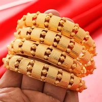 4pcslot gold bracelet women girls dubai circle bangles jewelry arab middle eastern african fashion metal bangle