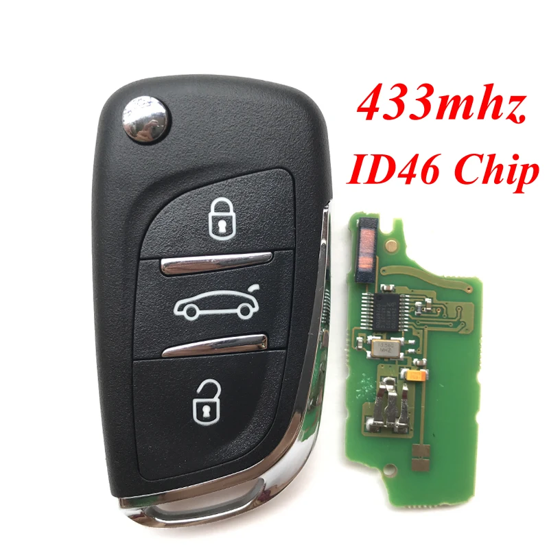 3 кнопки 433 Мгц дистанционный ключ для peugeot 407 307 807 207 308 модифицированный