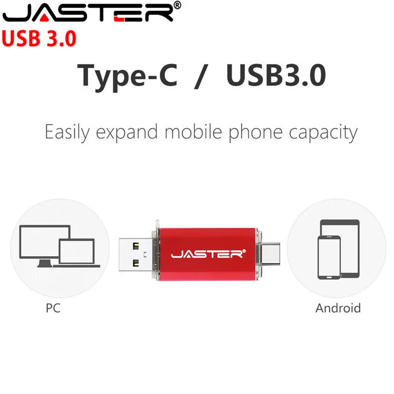 JASTER Горячее предложение тип C 3,1 Порт OTG USB 3,0 флэш-накопитель для Sumsung S8 Plus type C телефонов.(более 10 шт. бесплатный логотип