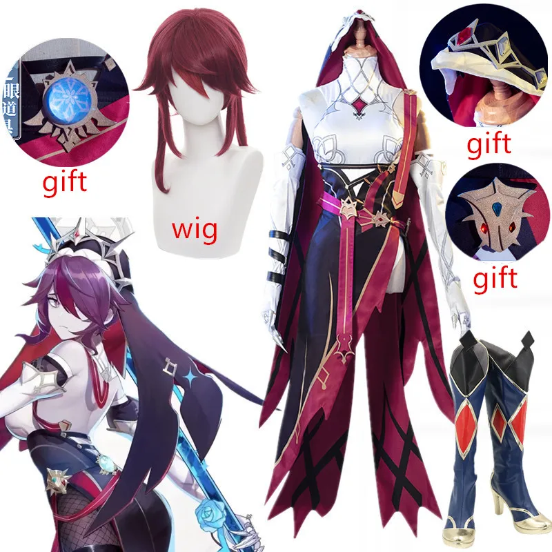 Game Genshin Impact Rosaria Cosplay Costume Fashion Mondstadt Nun Uniform cosplay shoes Female Activity Party Role Play Clothing