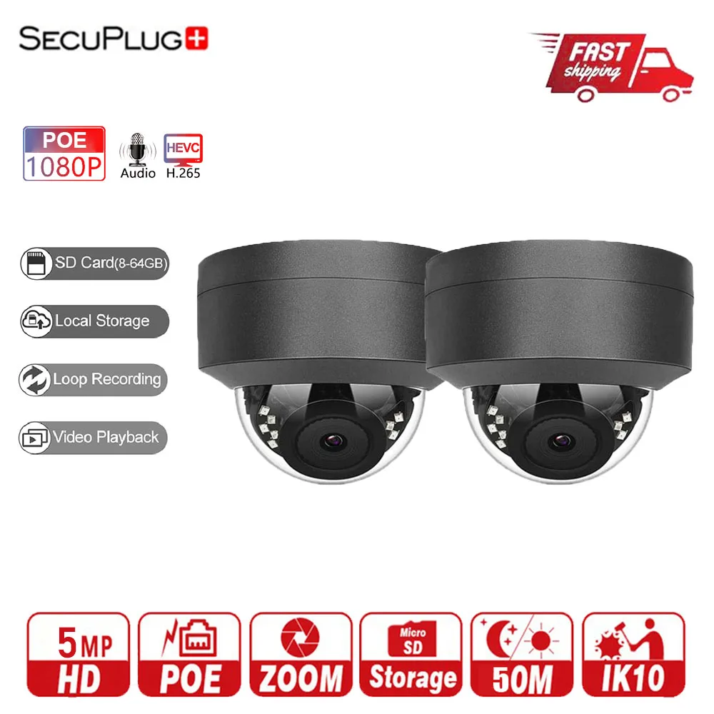 

4PCS 5MP POE IP Camera H.265 Microphone Audio Security Camera Outdoor Hikvision Compatible POE IP Camera IP66 ONVIF 30m IR