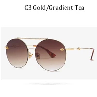 2022 new fashion brand hot classic fashion men for women sunglasses bee uv400 round gradient lens sun glasses oculos gafas male