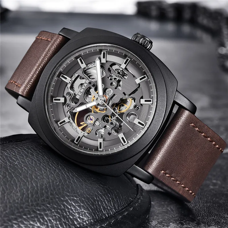 Автоматические механические мужские часы-скелетоны Benyar часы роскошные