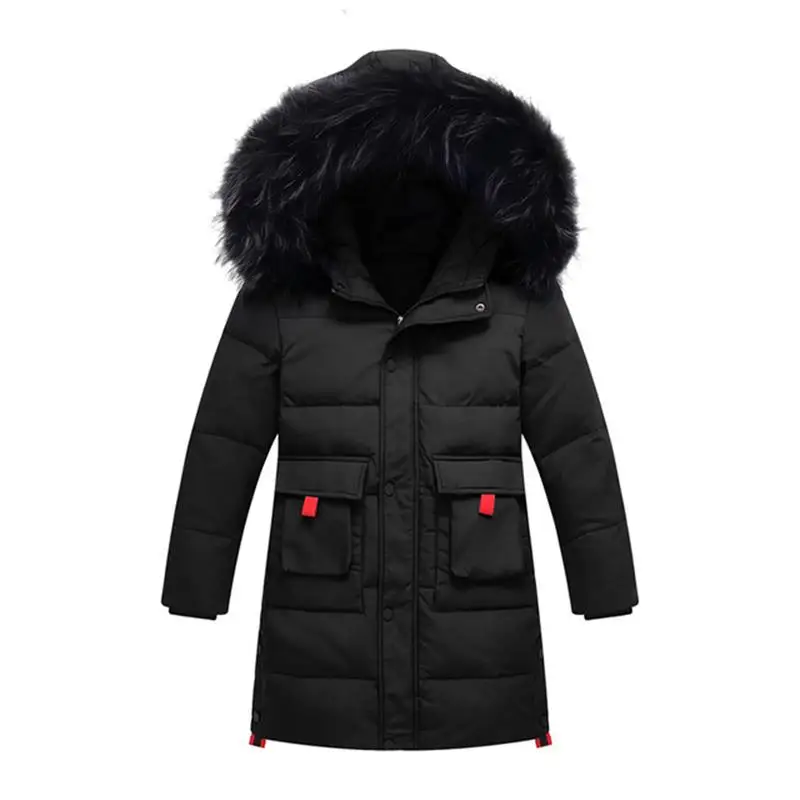 Новые пуховые пальто для мальчиков зимние длинные куртки детская верхняя одежда