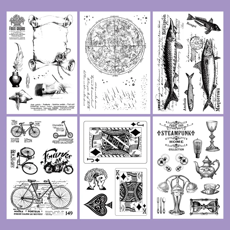 Винтажный велосипед метеоритный прозрачный силиконовый штамп для скрапбукинга