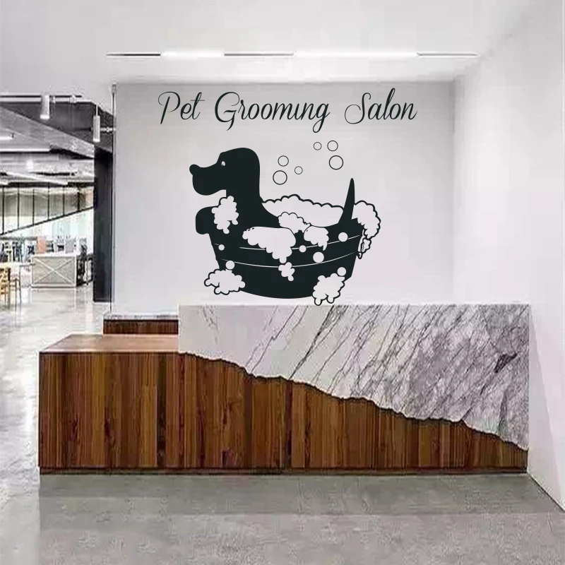 

Pet Grooming Salon Bathing Dog Vinyl Carving Wall Sticker Removable Decal Art Original Fashion Home Decoration Painting DW0101