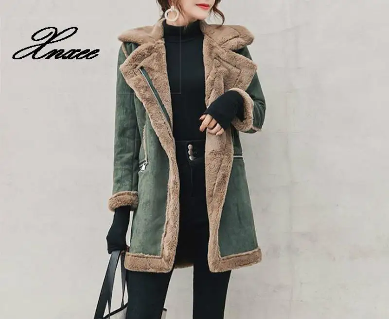 

Xnxee Winter Mid-long Cotton jackets casual 2020 new winter women zipper jackets wool thicker cotton coat women