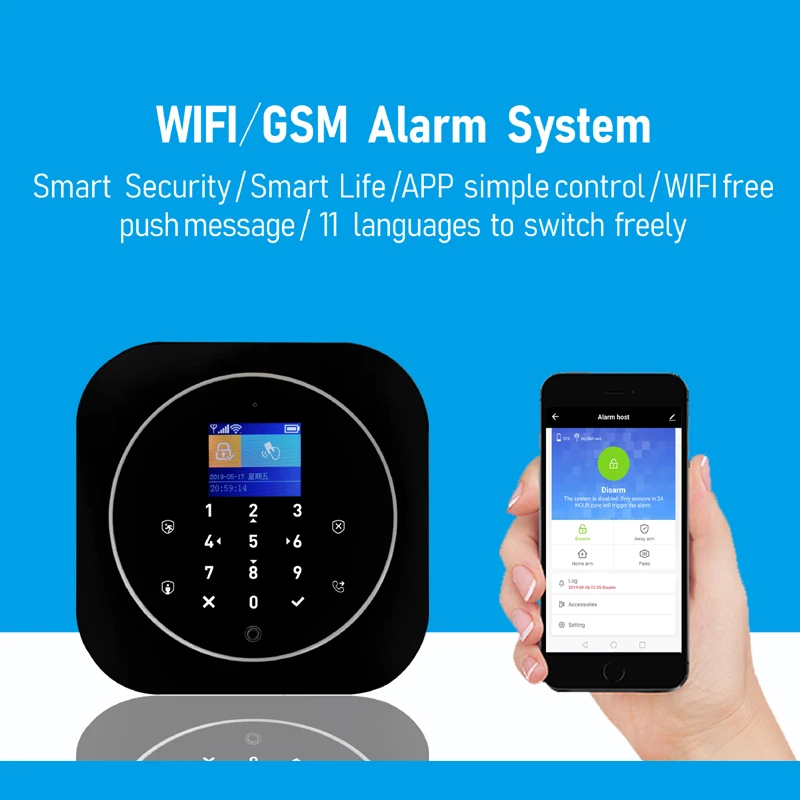 Беспроводная система сигнализации для дома Wi Fi GSM RFID ЖК клавиатура